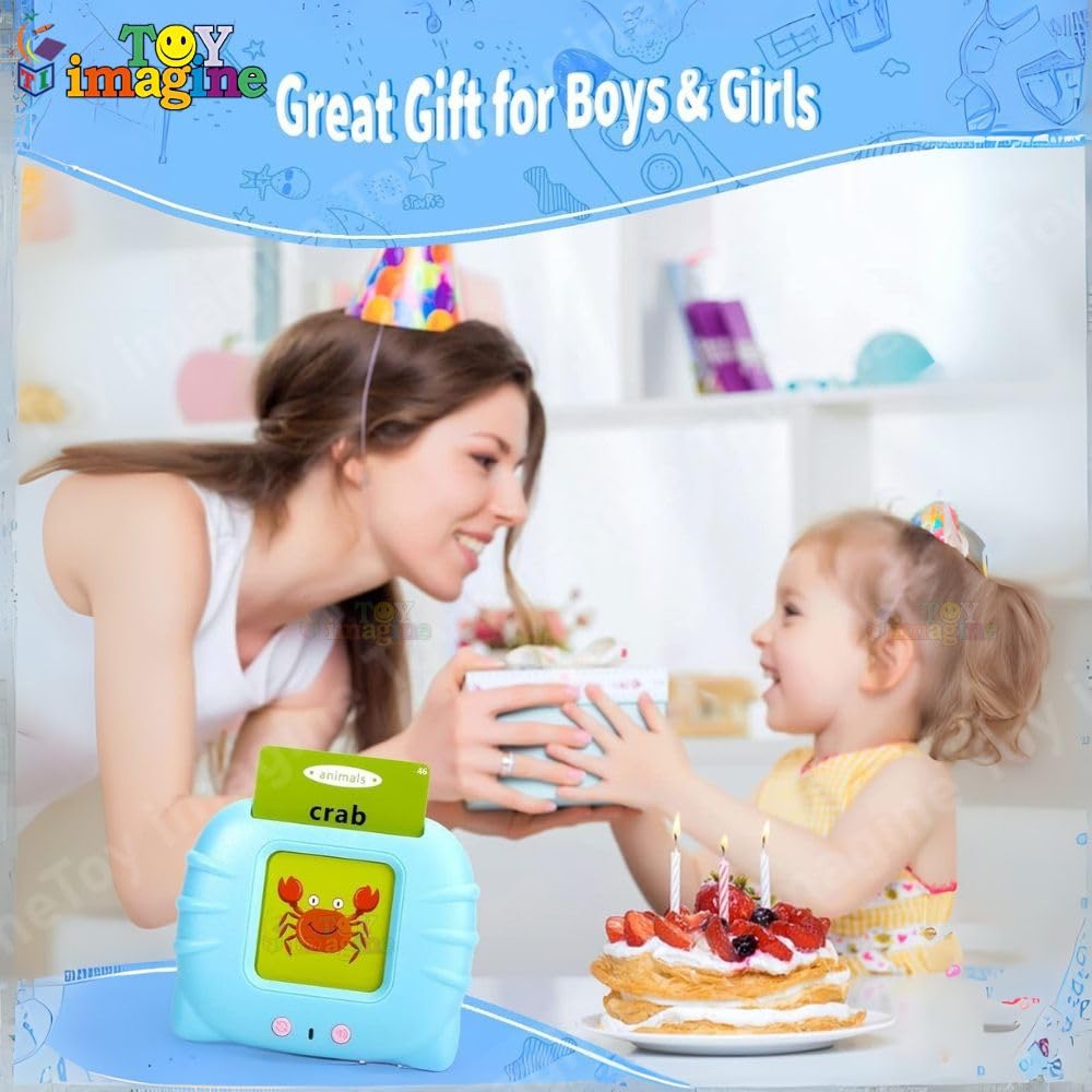 Card Early Education Learning Device |Talking Toy Flash Card for Kids Language 224 Words |Re-Chargeable Education Machine with Sound Effects Words Card Reading Learning Device For 3+ Years Kids