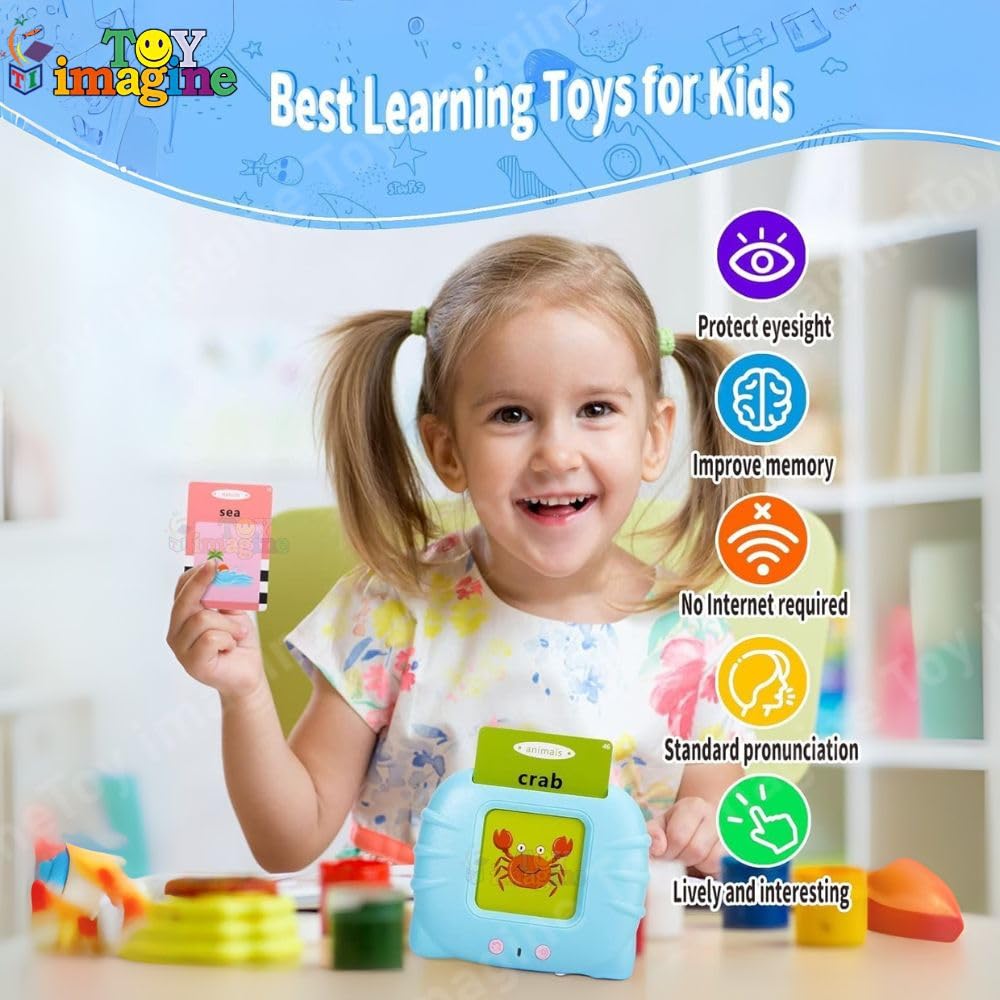 Card Early Education Learning Device |Talking Toy Flash Card for Kids Language 224 Words |Re-Chargeable Education Machine with Sound Effects Words Card Reading Learning Device For 3+ Years Kids