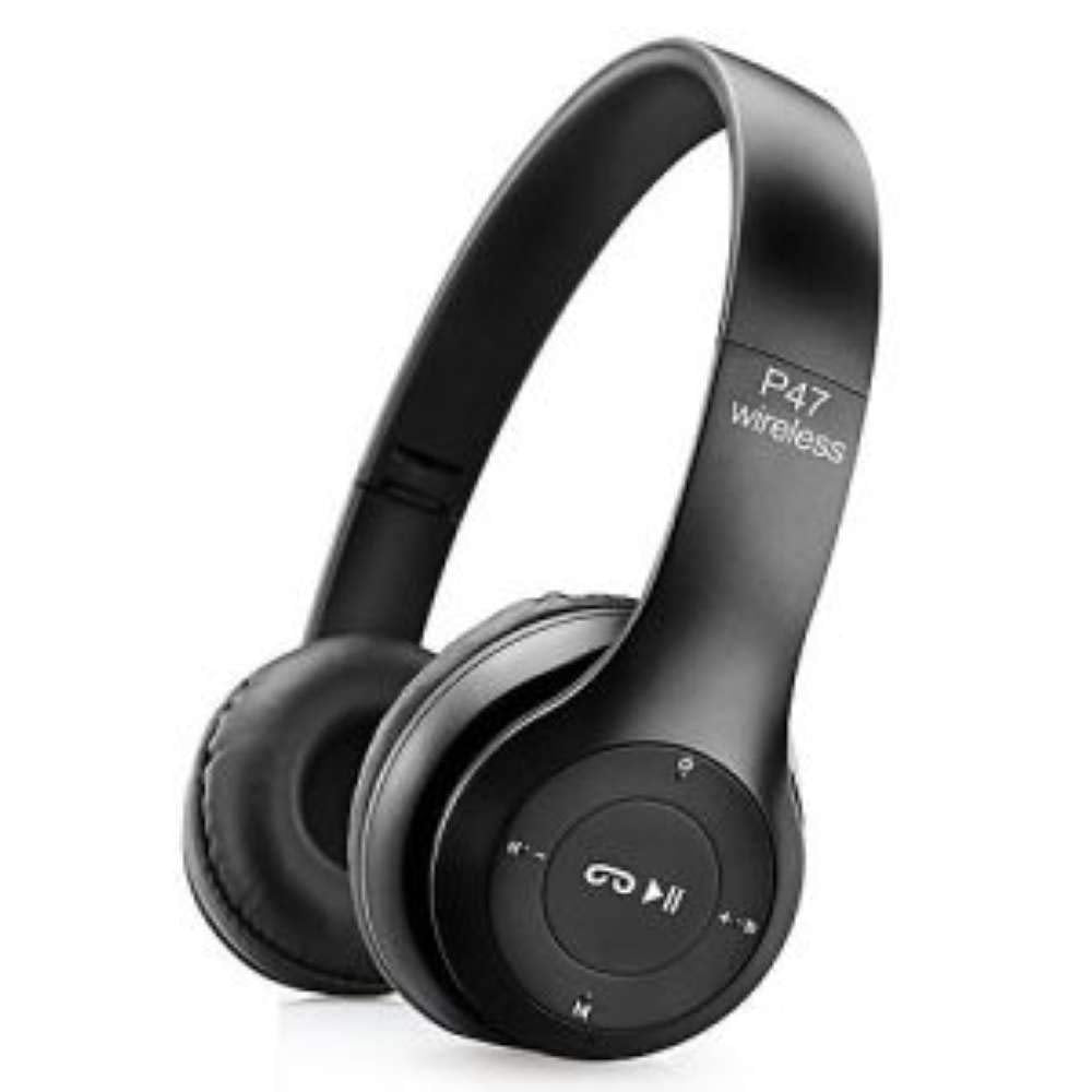 P47 Wireless Bluetooth On Ear Headphones 5.0+EDR with Volume Control, HD Sound and Bass, Mic, SD Card Slot (Multicolor)
