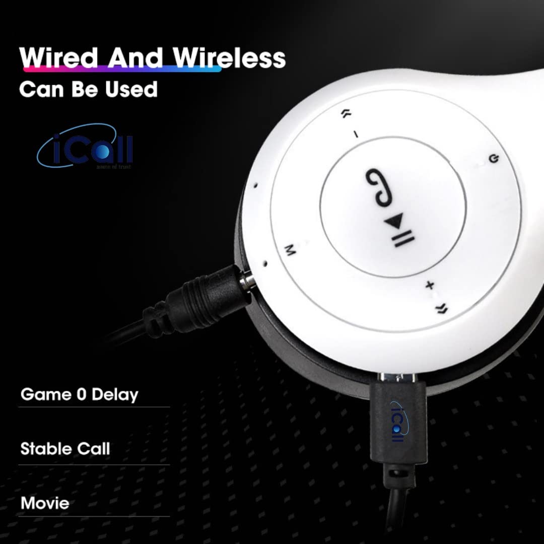 P47 Wireless Bluetooth On Ear Headphones 5.0+EDR with Volume Control, HD Sound and Bass, Mic, SD Card Slot (Multicolor)