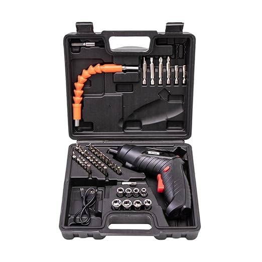 47 Pcs Electric Screwdriver Set | Cordless Rechargeable 4.2V 3.2Nm Screwdriver with LED Light USB Charging Rotation Function & Portable Case for Home DIY Repair