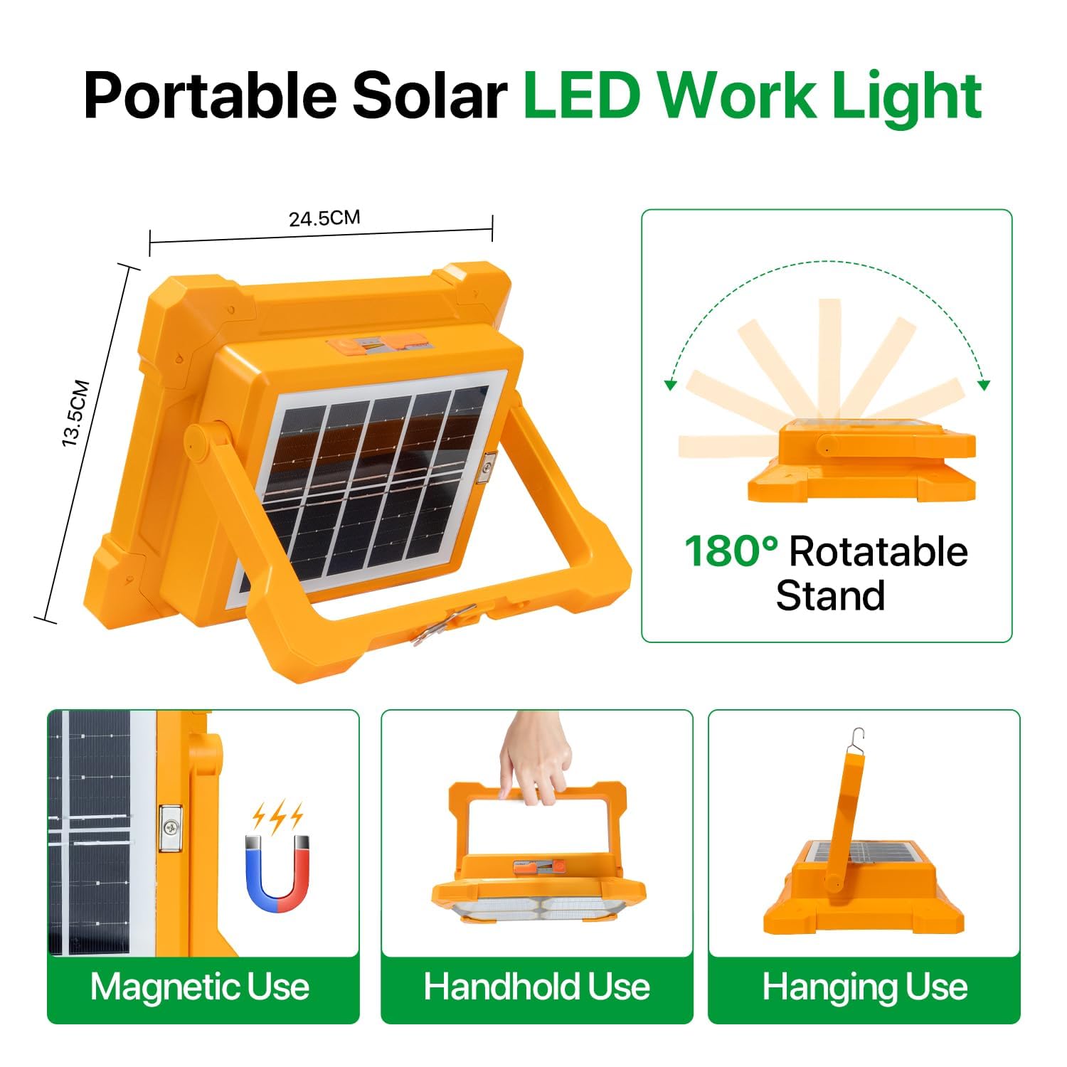 High-Brightness Solar LED Flood Light with Power Bank