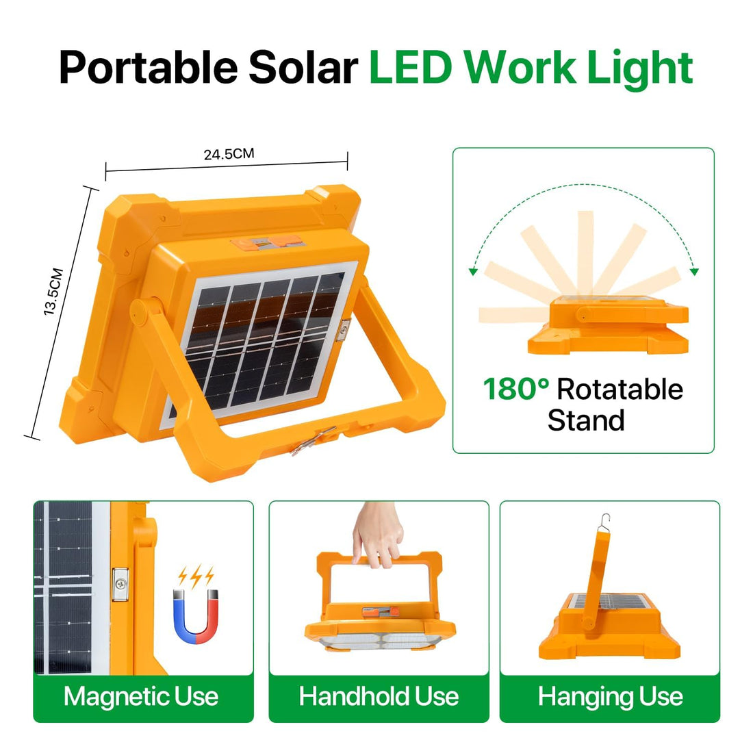 High-Brightness Solar LED Flood Light with Power Bank
