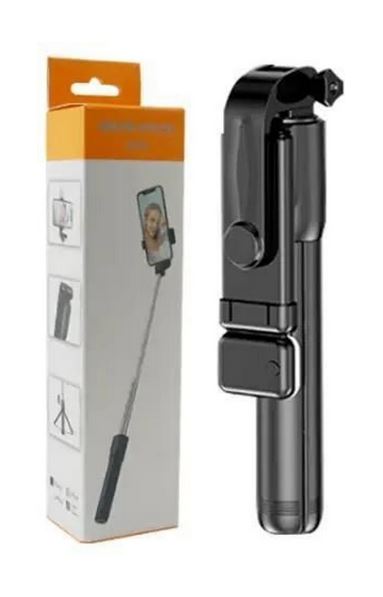 R1s Bluetooth Selfie Sticks with Remote and Selfie Light, 3-in-1 Multifunctional Selfie Stick Tripod Stand Mobile Stand Compatible with All Phones (Black)