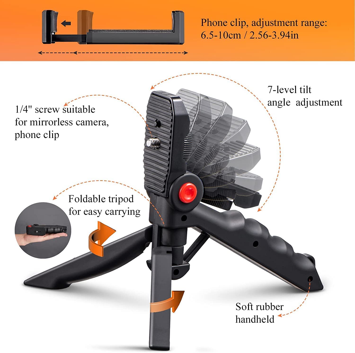 Video Making Kit Ay-49 Vlogging Camera with Mic Tripod Kit Tripod_V63,Black